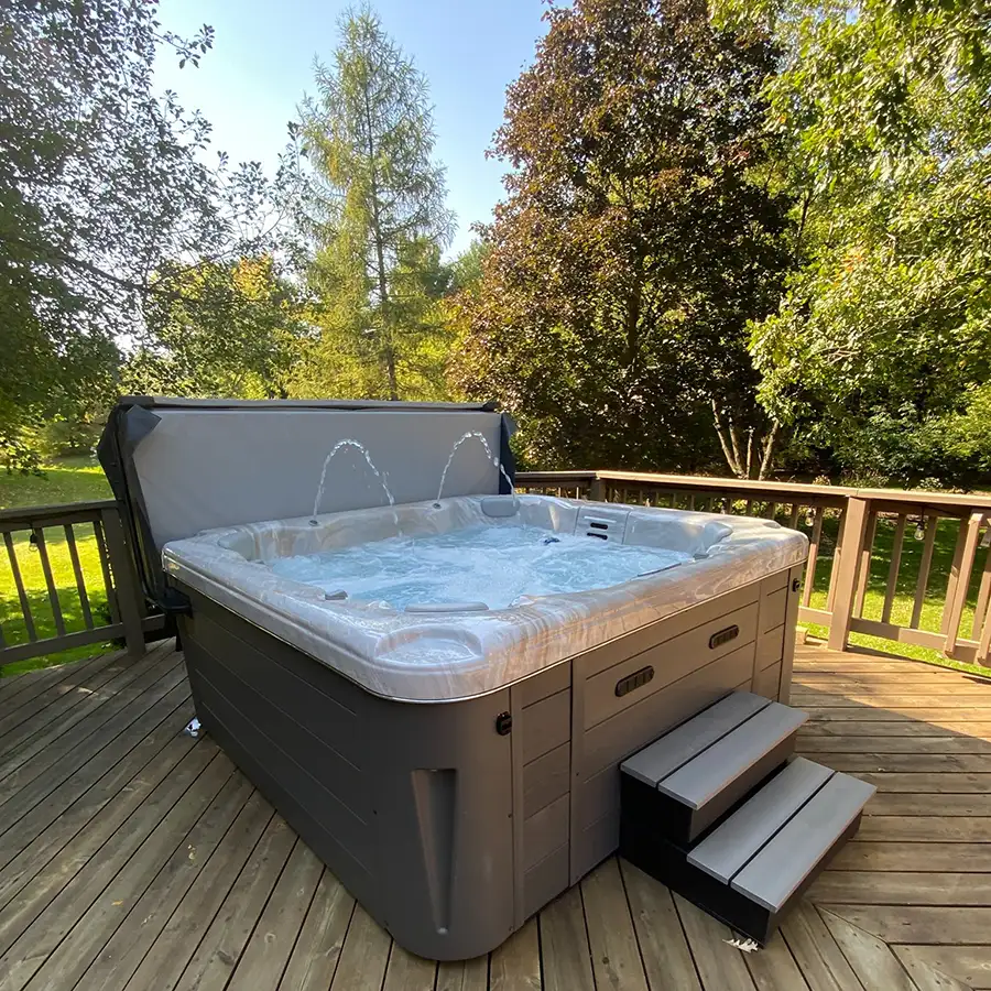 Northern Bay Hot Tubs Grand Marais model installed 2021 - Decatur, IL